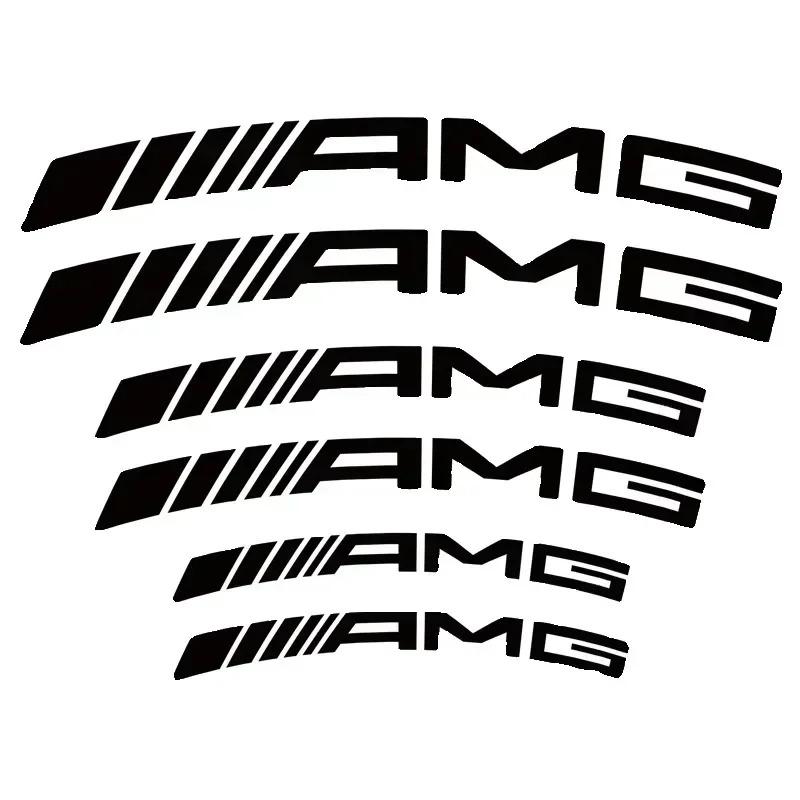 Набор из 6 штук на заказ, 3 размера, для тормозных суппортов AMG Mercedes Benz, наклейки-стикеры, пленка с высокой термостойкостью