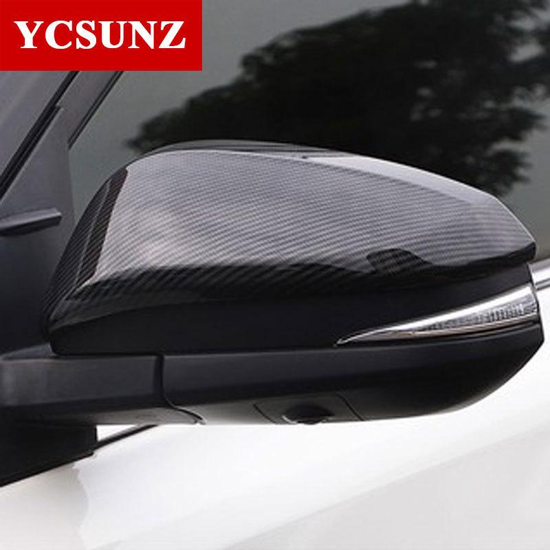 New Carbon Fiber Mirror Cover For Toyota Hilux Revo Rocco Innova Fortuner Rav4 2016- 4x4 4x2 Car Accessories
