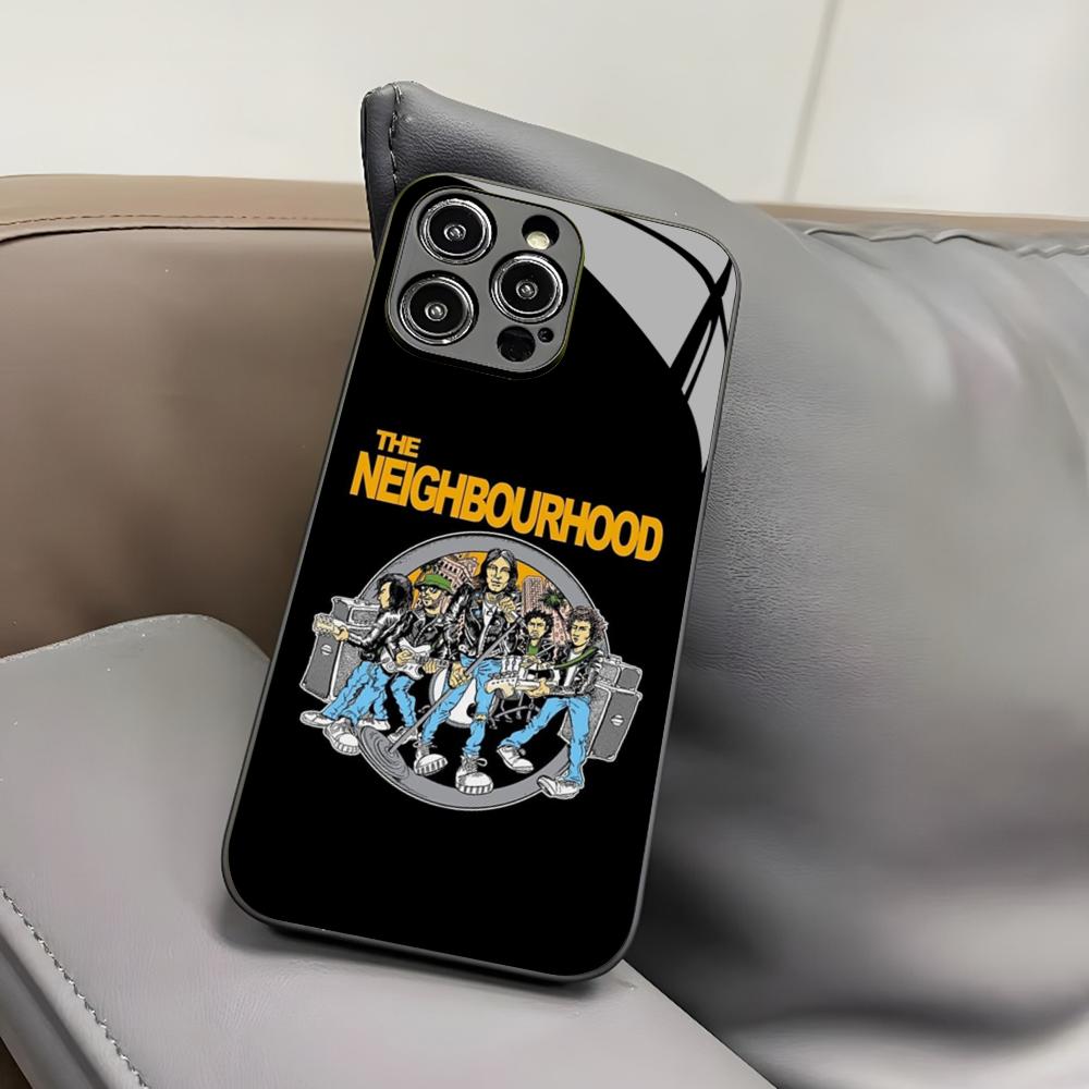 Чехол для телефона The Neighbourhood Band для Iphone 17 Air 16 15 14 12 11 13 Pro Max Mini X Xr Xs Puls Черное Стеклянное Покрытие