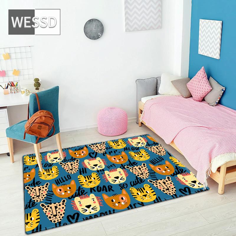 Ковер с мультяшным принтом, мягкий скандинавский ковер, нескользящий коврик татами, прикроватный коврик для спальни, большой каваи