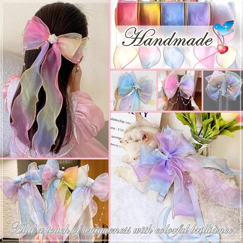 [moonfarm] радужная лента органзы шириной 5 см с золотым ободом лента для упаковки подарков ручная работа (Радуга 5, 45м)