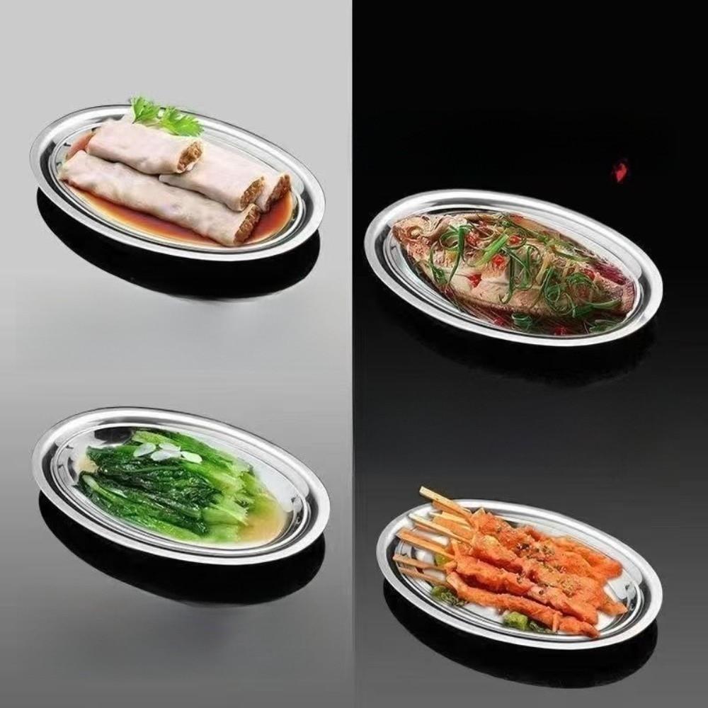 Multi-Size Dinner Plates Shallow Design Steak Dishes Practical Cold Food Plates Barbecue Use