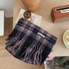 Plush Plaid Wool Scarf Tassel Long Shawl Retro Winter Cashmere Scarves  Autumn Winter