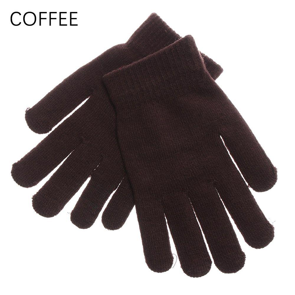 Magic Accessories Winter Warm Basic Thicken Mittens Full Fingered Gloves Plush Lining Wool Knitted