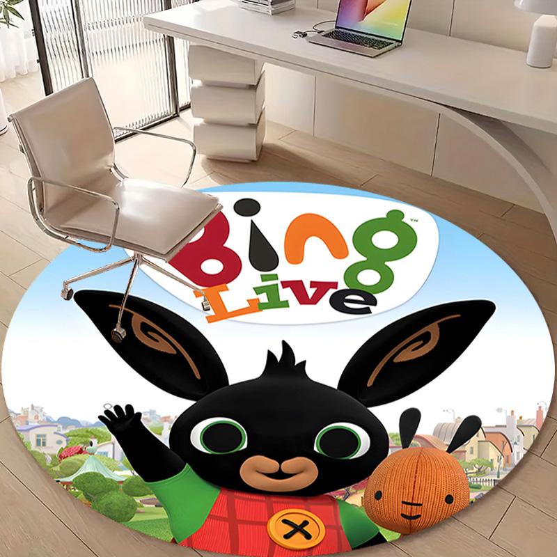 1pc Bing Bunny4 Design Printed Area Round Carpet for Bedroom Living Room Home Decor Rugs Mat Non Slip Mat Rug for Bedside