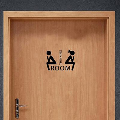 DYS Creative Man Woman Pattern Washroom Toilet WC Bathroom Door Sticker DIY Decal