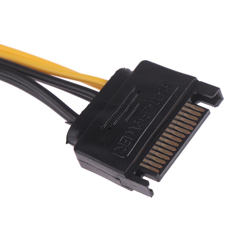 15-контактный Sata-кабель «папа» на 8-контактный(6 + 2) Кабель питания Pci-E 20 см для графической карты