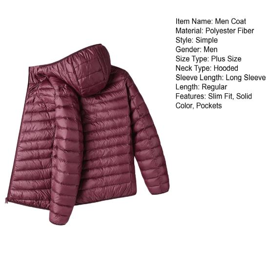 Мужское зимнее хлопковое пальто с капюшоном, длинным рукавом, однотонное, легкое, с карманами, верхняя одежда для холодной погоды