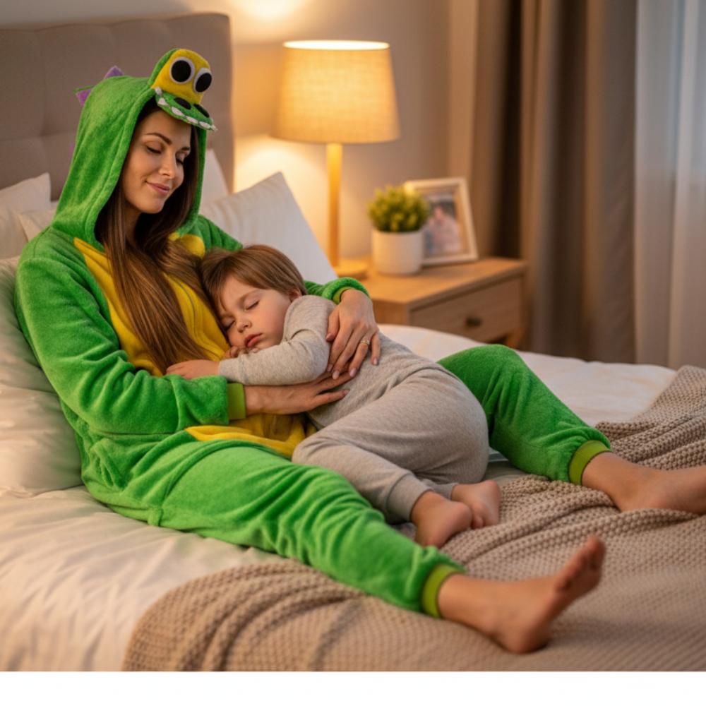 Women's kigurumi pajamas onesie crocodile warm one-piece costume XL Onesie Costume A105 - L