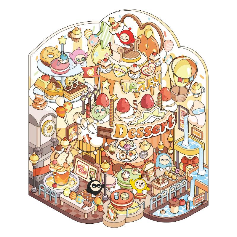 3 Stickers Per Pack Egg Party Series Fun Scenery Stickers DIY Miniature 3D Scenes Children's Stress-Relief Quiet Book