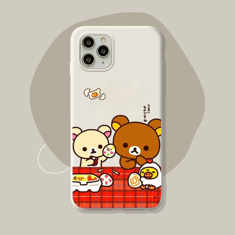 Милый чехол Rilakkuma для iPhone 11 12 13 Mini Pro Xs Max 8 7 6 6S Plus X XR, однотонный цветной чехол-конфета