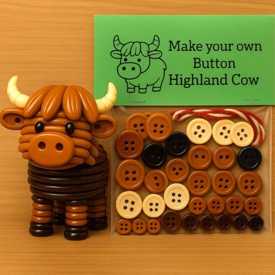 1 Набор Пуговичная Шотландская Корова Набор для Творчества Сделай Сам Ручная Работа Пуговица Кролик Сова Черепаха Енот Белка Фигурка Украшение для Дома Офиса Настольное Украшение