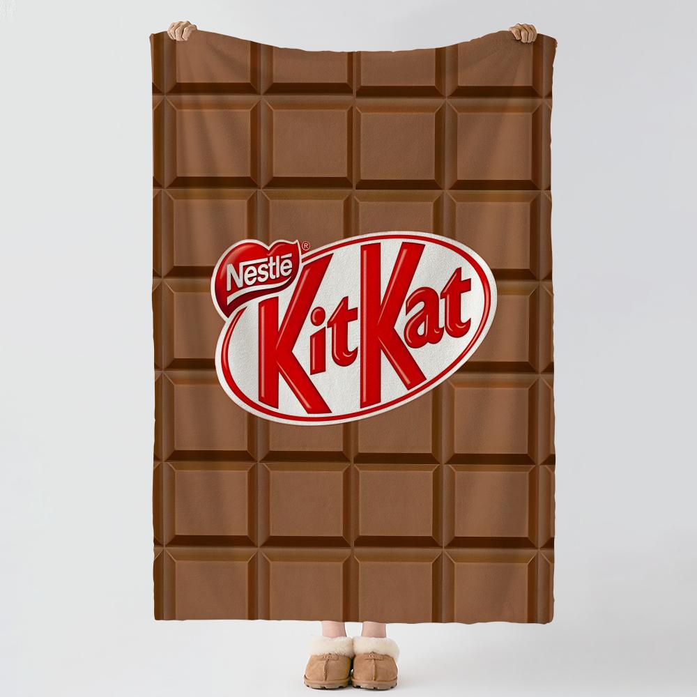Еда K-KitKat-t Бросок Толстое Уютное Фланелевое Одеяло, Многоцелевое Использование В помещении На улице Ежедневный Сон