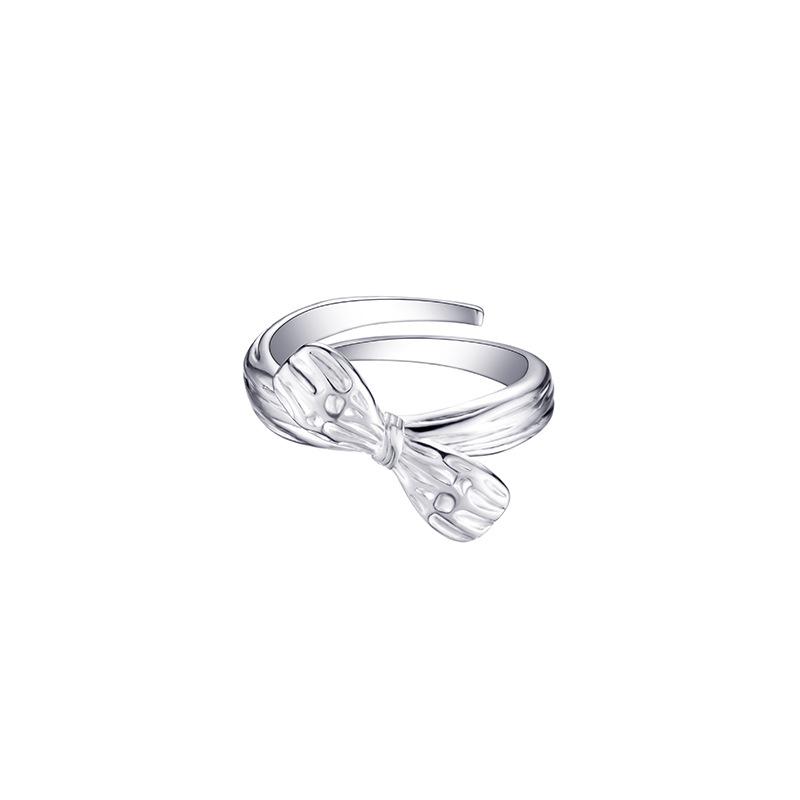 925 Sterling Silver Jewelry Luxury Bowknot Finger Rings for Women Wedding Party Jewelry For Girls Friend Gift