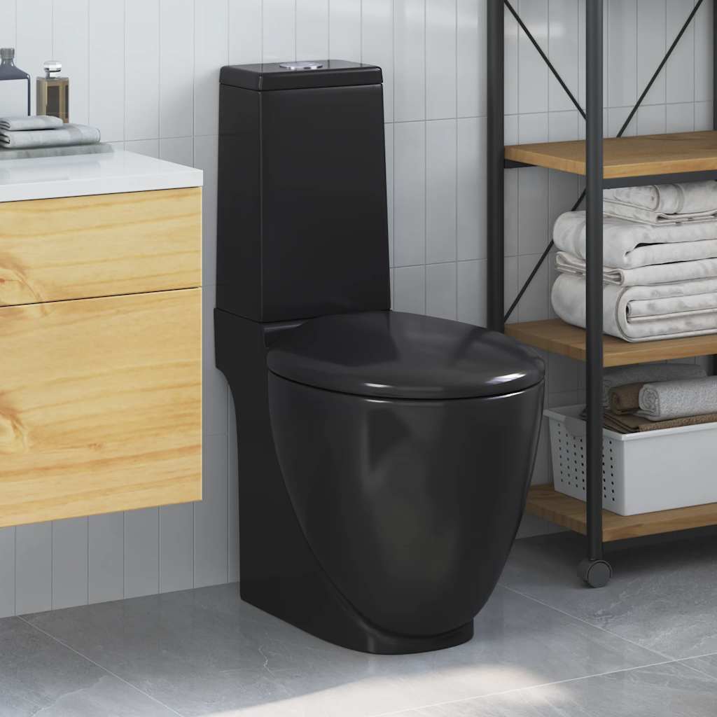 Round Ceramic Toilet Black