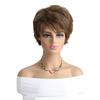 European and American Style Women's Fashion Daily Use Natural Looking Fluffy Short Straight Brown Wig