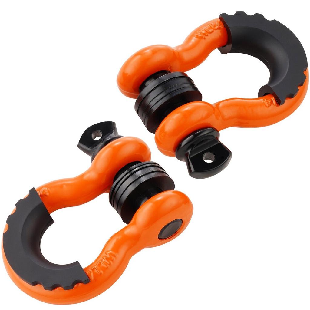 2 Pack 3/4" D Ring Shackle with 7/8" Screw Pin 62832 lbs Break Strength