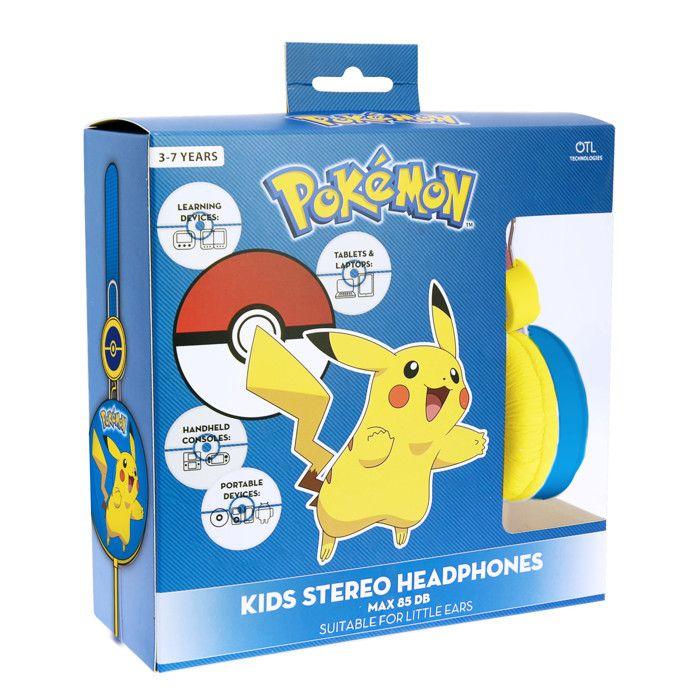 Casque D'écoute - OTL TECHNOLOGIES - Pikachu - 95 Cm - Bleu/Jaune - Limiteur De Son