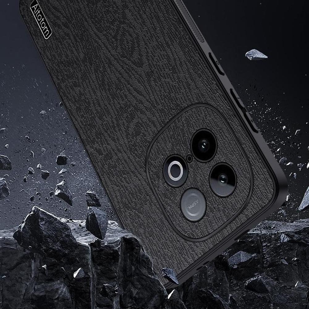 Для vivo iQOO Z10 Turbo 5G Чехол Текстура дерева Покрытый ПУ кожей ПК ТПУ Чехол для телефона