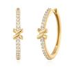 ANIA HAIE Gold Cross Hoop 925 Silver Ring Earrings E061-14G
