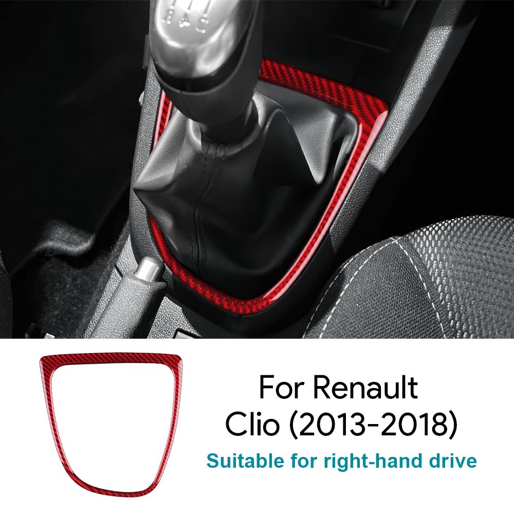 Car Styling Gearshift Frame Carbon Fiber Decoration Sticker Trim For Renault Clio 2013-2018 Decorative Trim Strips Interior Part