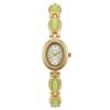 High-End Luxury Women's Wristwatch Elegant Green Jewelry Gemstone Quartz Bracelet Watch Gift for Women Fashion Dress Watch