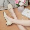 New Oversized Square Toe Single Shoes with Thick Heels and Shallow Mouthed Grandma's Shoes, Comfortable Low Heels, All Season Women's Shoes