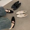 French Low-heeled Woolen Mary Jane Shoes Women's Autumn and Winter Plush Thermal Cotton Shoes Low-heeled Commuter Fluffy Shoes