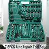 216-Piece Chrome Vanadium Car Repair Tool Set with Hardware Socket Wrench