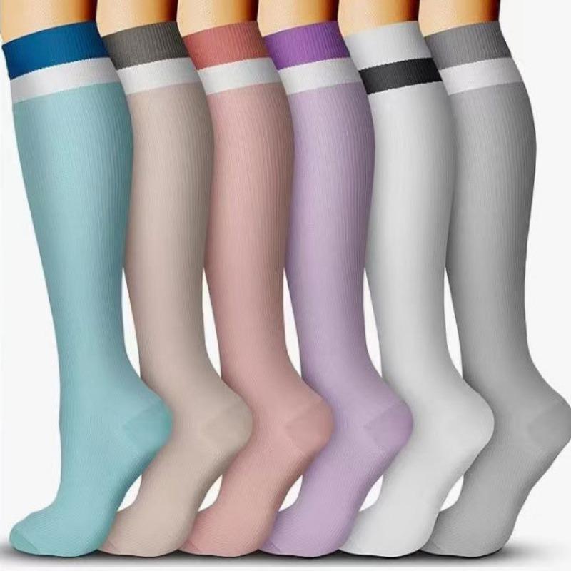 Calf Socks Women's Summer High Elastic Stockings Compression Socks Shaping Leg Socks European and American Sports Pressure Socks