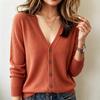 Women's Long Sleeve Knitted Cardigan: Plus Size Spring-Summer Sweater Coat