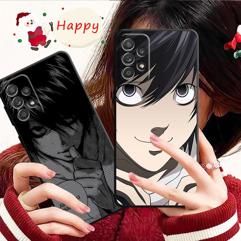 Чехол с рисунком аниме Death Note L Light для Samsung Galaxy A14 A73 A53 A71 A51 A31 A33 A22 A12 A21s A13 A32 A52s A72 A52 A23