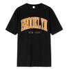 Brooklyn New York Hip Hop Funny Printing Male Tshirt Summer Loose 100% Cotton T Shirt Breathable Shoulder Drop Tee Clothes Man