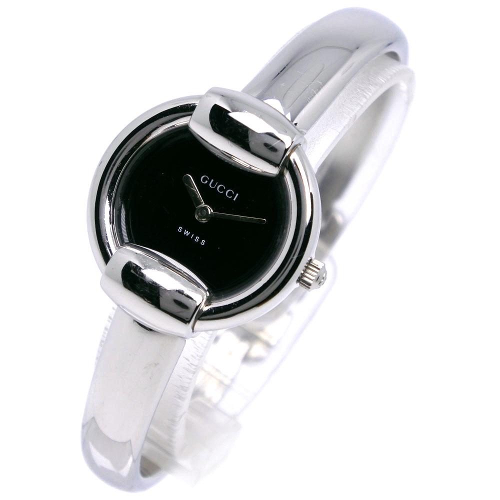 GUCCI Watches 1400L blackDial Stainless Steel Quartz Analog display Women Used