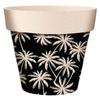 [A2151] - Black Beige 'Tropical' Bamboo Plant Pot - 95x84 Mm (Palm Trees)