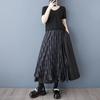 Black Cotton Mesh Plus Size High Waist Vintage Spring Summer Casual Loose Long for Woman Skirts Womens Skirt