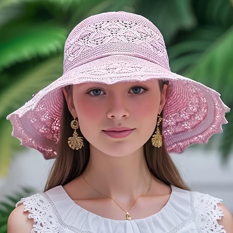 Корейская версия Новая соломенная шляпа Летняя шляпа от солнца Защита от солнца Волна Шляпа от солнца Пляжная прохладная шляпа Женская шляпа