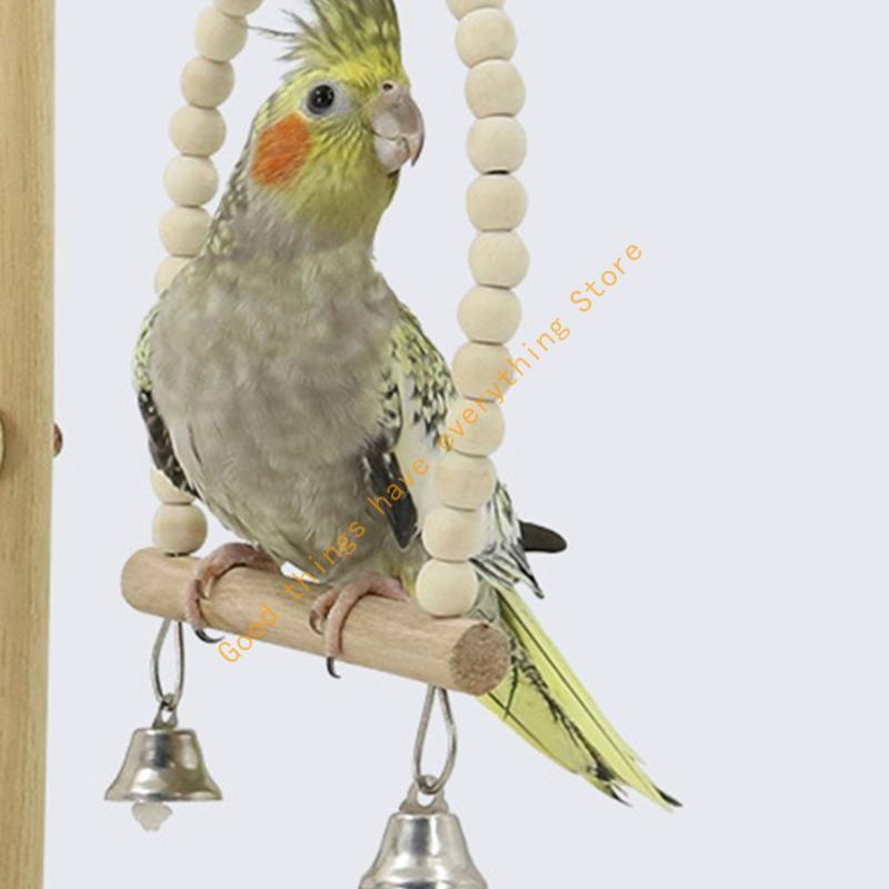 Bird Perch Parrots Stand Cockatiel Playstand Toy with Swing Ladder Chew Toy 55KF