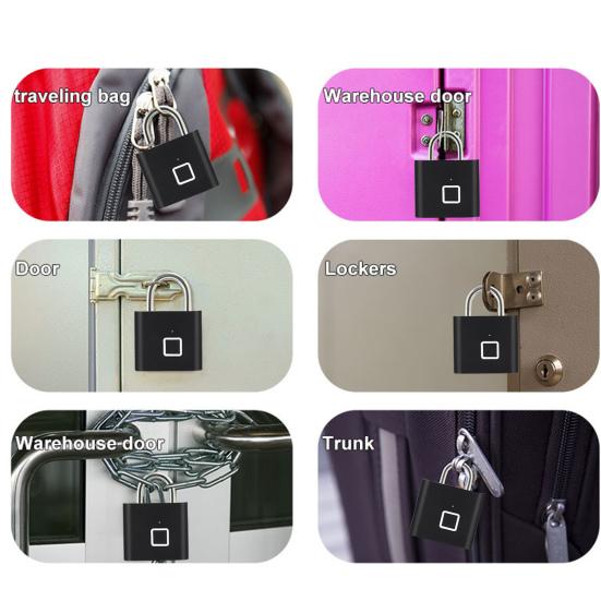 Умный замок с отпечатком пальца, перезаряжаемый через USB, биометрический замок без ключа, прочный сплав, уличный забор, школьный спортзал, шкафчик, электронный замок с отпечатком пальца