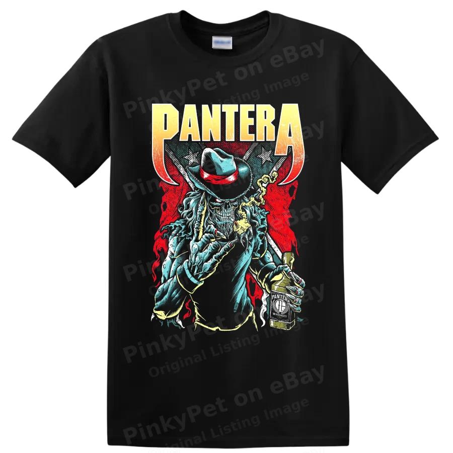 Pantera Рок Металл Ковбой Скелет Футболка Винтажная Графическая Футболка Группы