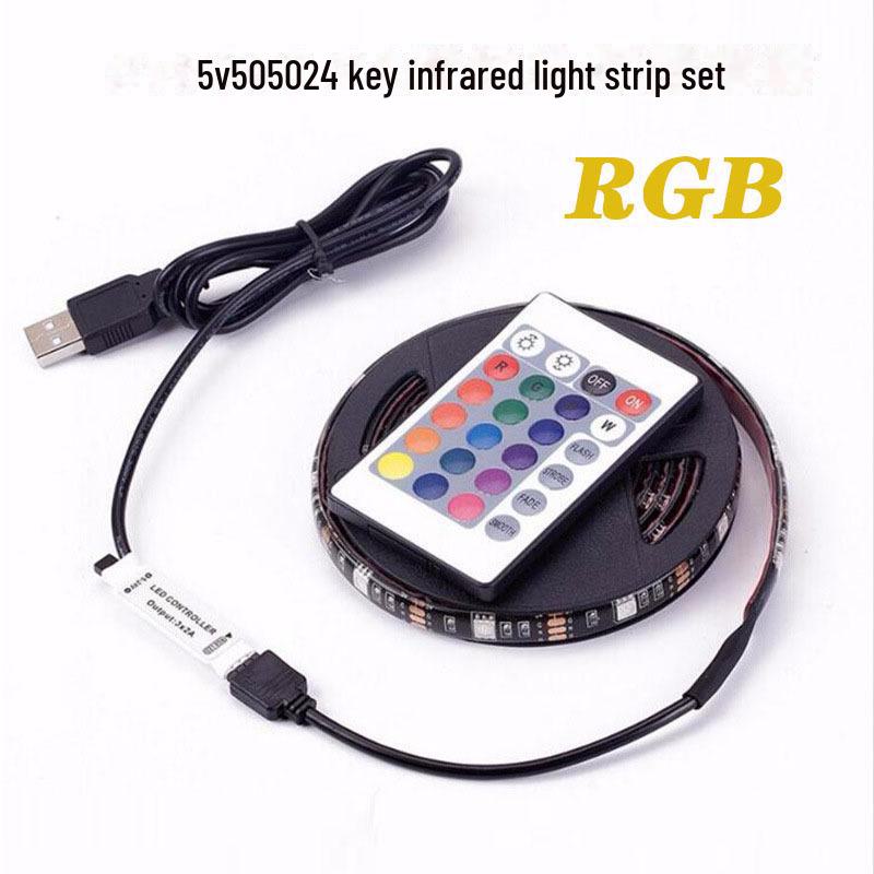 Комплект светодиодных лент RGB: 5 В USB, 5050, 24-кнопочный пульт дистанционного управления и управление по Bluetooth, подсветка телевизора