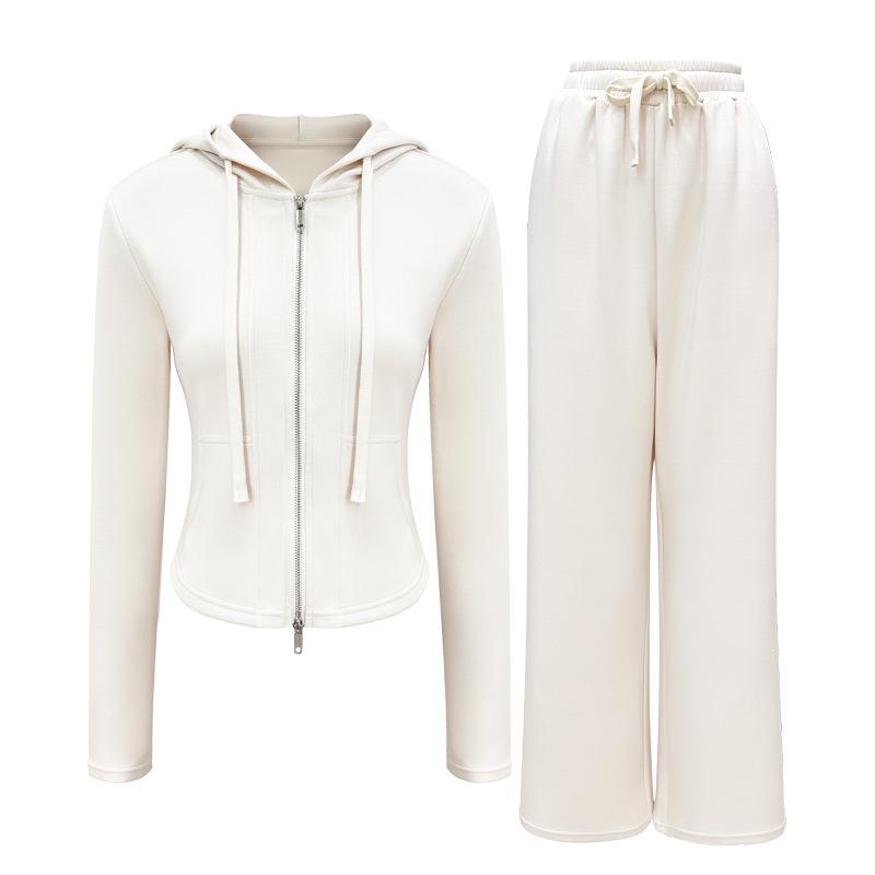 Женский худи для йоги с капюшоном и брюки широкого кроя, комплект из двух предметов - Теплый и удобный