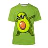 Men and Women's Avocado 3D Printed T-shirts with Fashionable Short Sleeved Tops Paired with Fruit Personality, Summer New Fashio