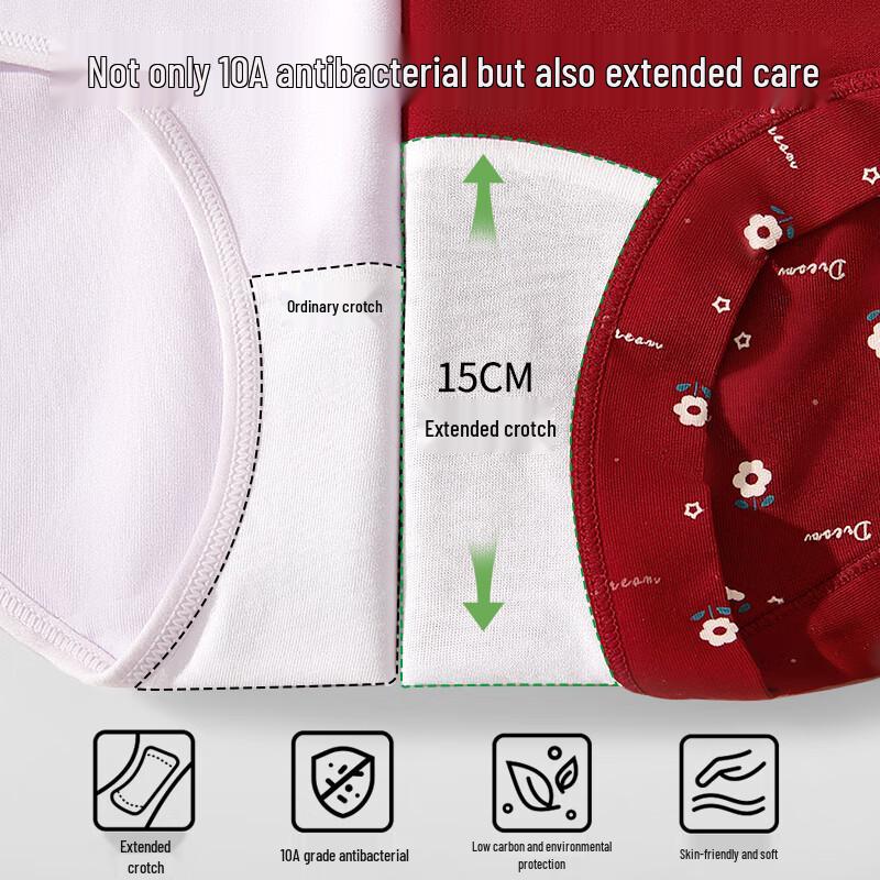 Женские трусы-слипы с высокой посадкой красного цвета на удачу, 3 шт.