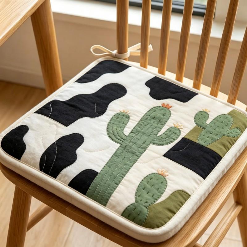 Quilted Printed Chair Cushion Flower Dining Room Living 18in 16in