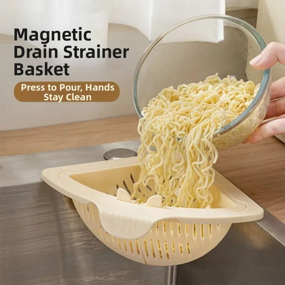 New Magnetic Sink Drain Basket Triangle Multifunctional Food Waste Filter Basket Kitchen Sink Filter Kitchen Supplies