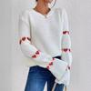 Spring and Autumn Women's Pullover Sweater Loose Love Jacquard Knitwear