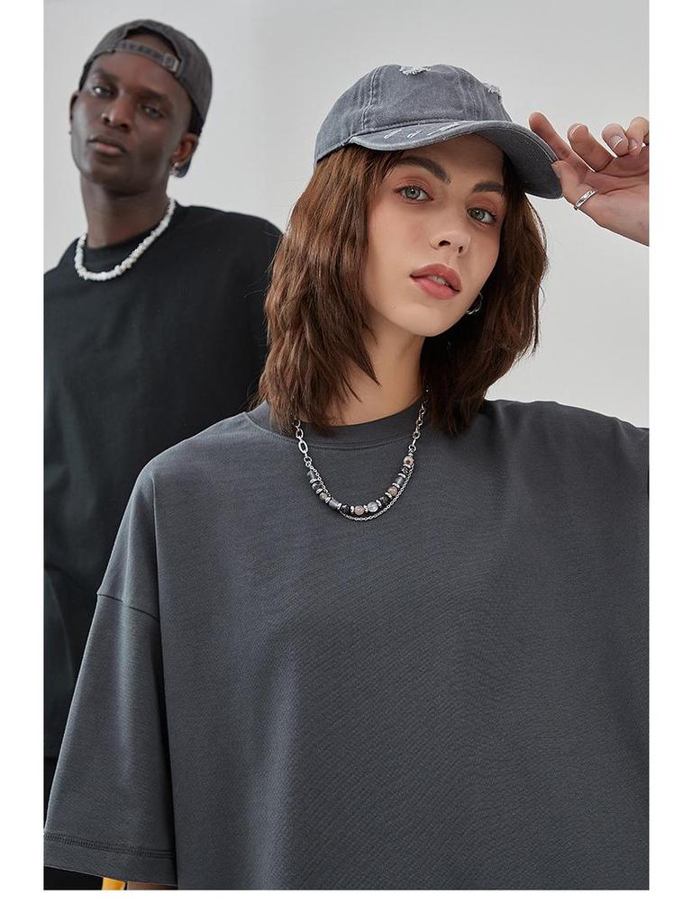 ARTIE Men's 2025 Spring/Summer Heavy T-shirt - Solid Color, Loose Fit, Fashion Brand Short Sleeve