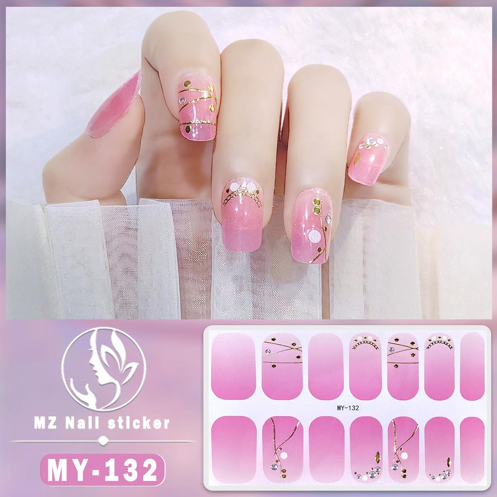 MY 3D Waterproof No-Cure Gel Nail Wraps, Full Cover Japanese & Korean Style Spring & Summer Nail Stickers, Nail Patch Films