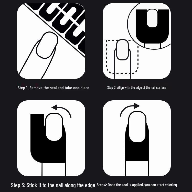 U-образная наклейка от перелива для нейл-арта для начинающих - Инструмент для аэрографии гель-лаком